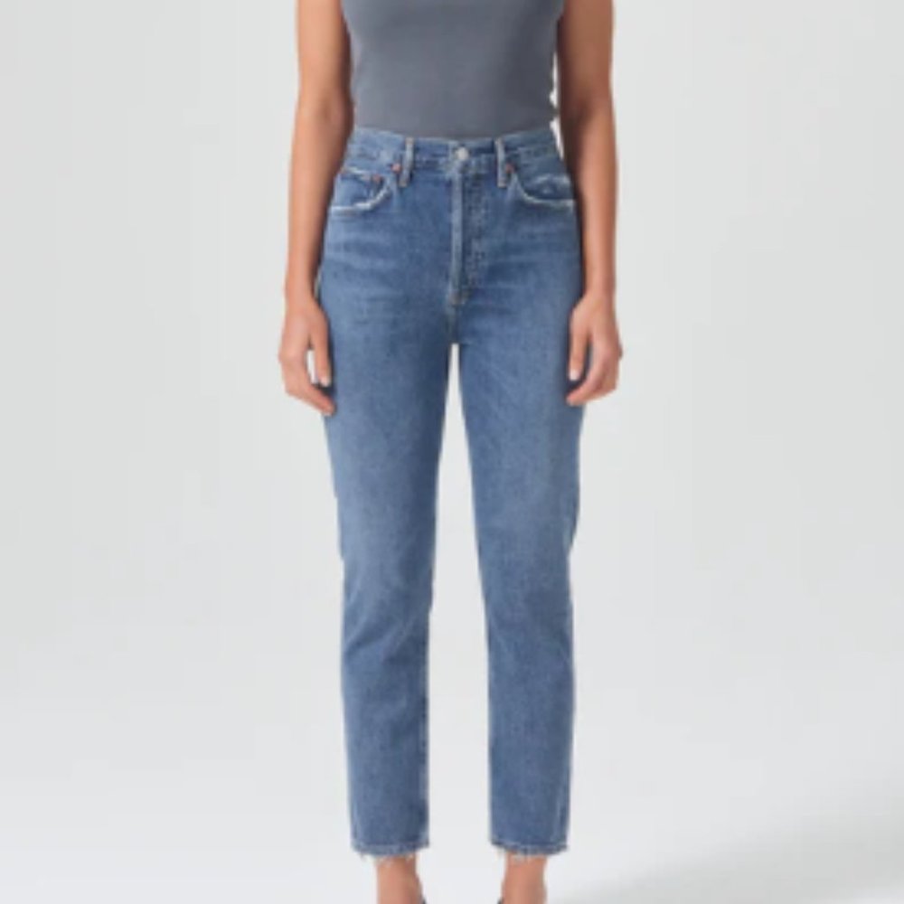 Agolde Riley High Rise Straight Crop Jeans - Picture 2 of 13